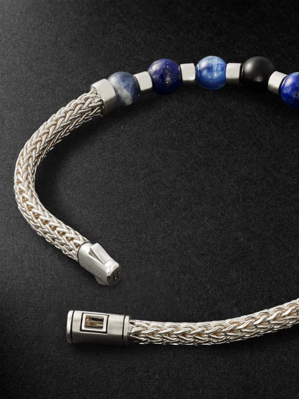 Sterling Silver Multi-Stone Beaded Bracelet - BK Sterling Silver Multi-Stone Beaded Bracelet - BK