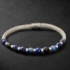 Sterling Silver Multi-Stone Beaded Bracelet Sterling Silver Multi-Stone Beaded Bracelet