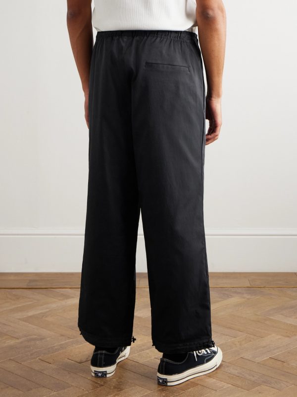 Straight-Leg Cropped COOLMAX® Drawstring Trousers - BK Straight-Leg Cropped COOLMAX® Drawstring Trousers - BK