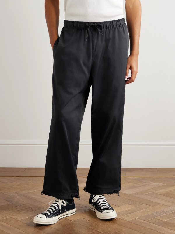 Straight-Leg Cropped COOLMAX® Drawstring Trousers - FR Straight-Leg Cropped COOLMAX® Drawstring Trousers - FR