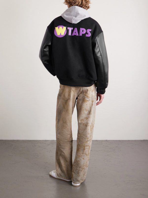 Logo-Appliquéd Panelled Melton Wool-Blend Jacket - BK