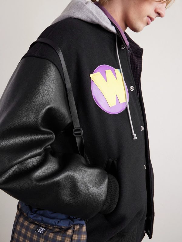 Logo-Appliquéd Panelled Melton Wool-Blend Jacket - CU