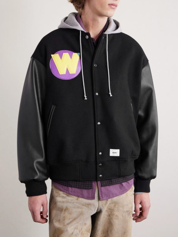 Logo-Appliquéd Panelled Melton Wool-Blend Jacket - FR