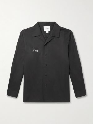 Camp-Collar Logo-Embroidered Lyocell and Cotton-Blend Twill Shirt Camp-Collar Logo-Embroidered Lyocell and Cotton-Blend Twill Shirt