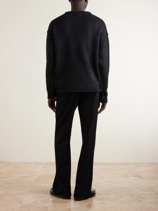 Logo-Intarsia Woven Sweater - BK