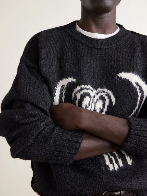 Logo-Intarsia Woven Sweater - CU
