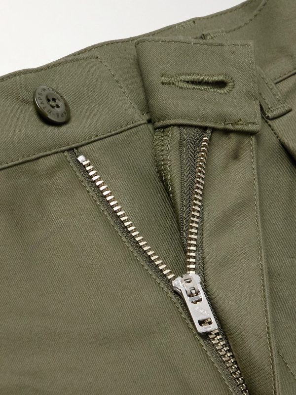Straight-Leg Pleated Cotton Trousers - E1 Straight-Leg Pleated Cotton Trousers - E1
