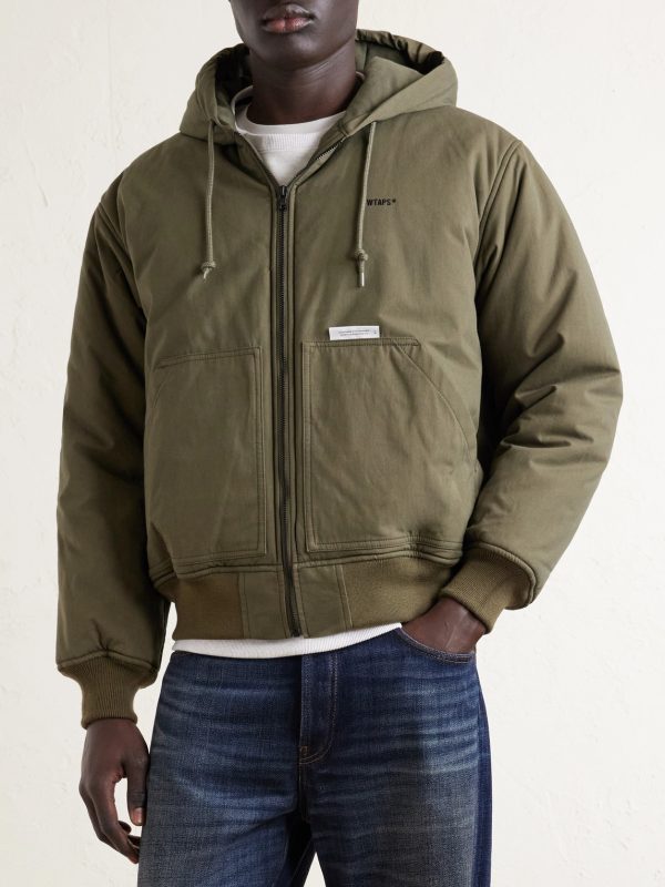 Padded Cotton-Canvas Zip-Up Hooded Jacket - FR Padded Cotton-Canvas Zip-Up Hooded Jacket - FR