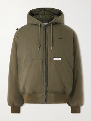 Padded Cotton-Canvas Zip-Up Hooded Jacket Padded Cotton-Canvas Zip-Up Hooded Jacket