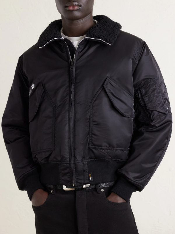 Padded Fleece-Trimmed Shell Jacket - FR