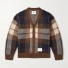 Palmer Logo-Appliquéd Checked Jacquard-Knit Cardigan