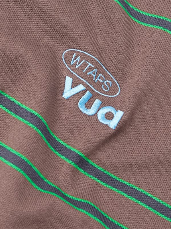 Waffle-Knit Trimmed Logo-Embroidered Striped Cotton-Jersey T-Shirt - CU