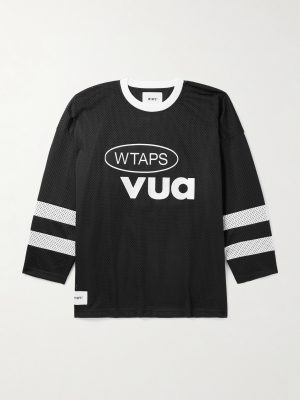 Netminder Logo-Appliquéd Embroidered Mesh T-Shirt Netminder Logo-Appliquéd Embroidered Mesh T-Shirt