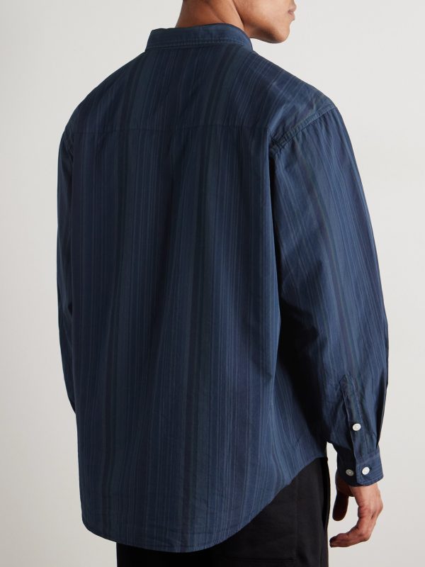 Button-Down Collar Striped Cotton-Broadcloth Shirt - BK
