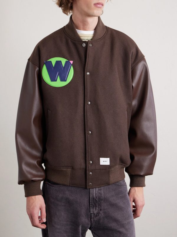 Logo-Appliquéd Panelled Melton Wool-Blend Jacket - FR