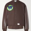 Logo-Appliquéd Panelled Melton Wool-Blend Jacket