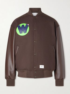 Logo-Appliquéd Panelled Melton Wool-Blend Jacket Logo-Appliquéd Panelled Melton Wool-Blend Jacket
