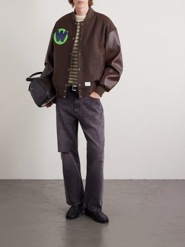 Logo-Appliquéd Panelled Melton Wool-Blend Jacket - OU