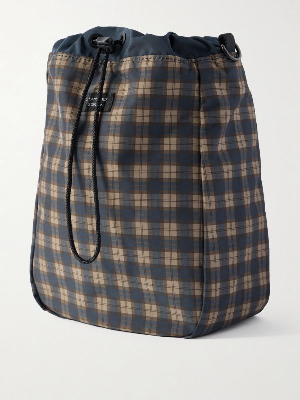 Checked Shell Messenger Bag - BK Checked Shell Messenger Bag - BK