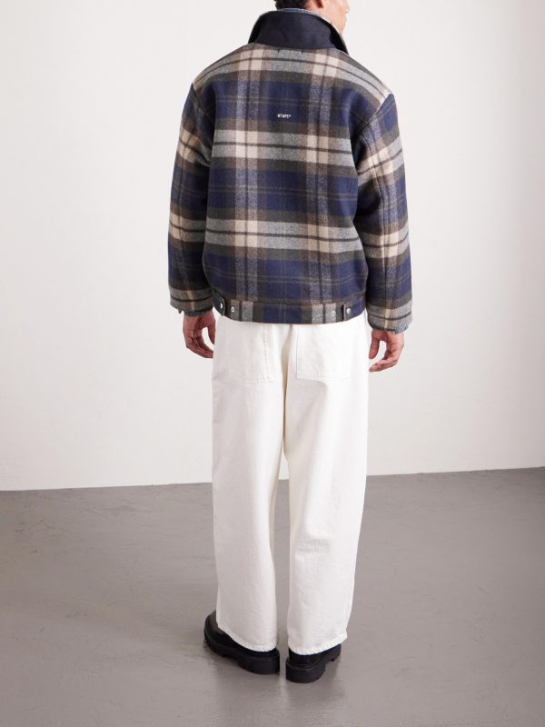 Wrecker Padded Checked Melton Wool-Blend Jacket - BK