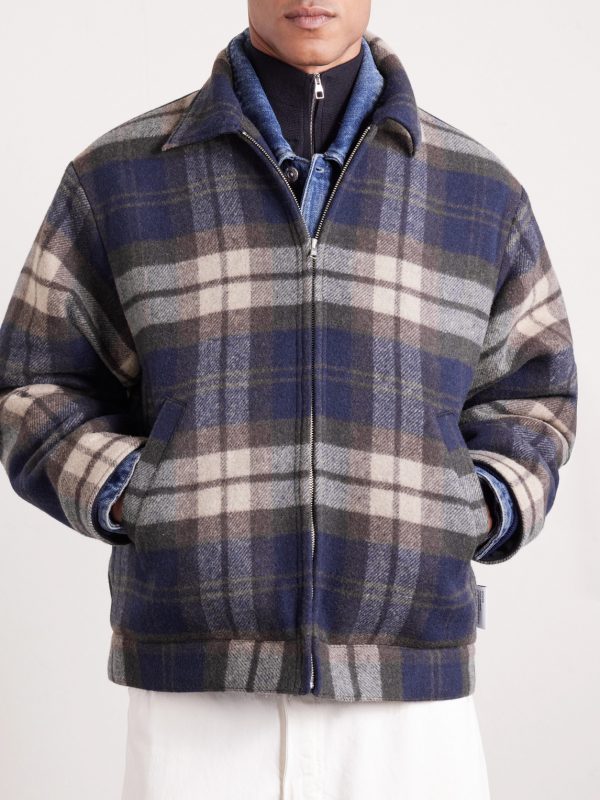 Wrecker Padded Checked Melton Wool-Blend Jacket - FR