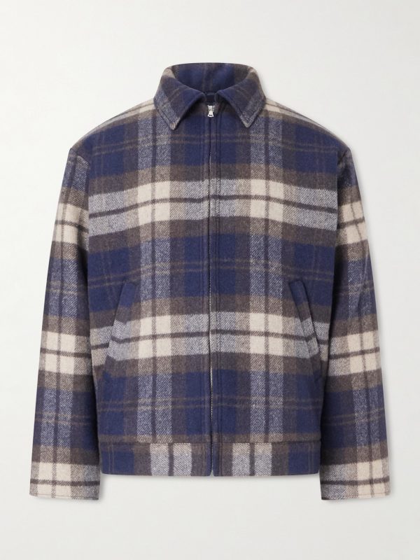 Wrecker Padded Checked Melton Wool-Blend Jacket
