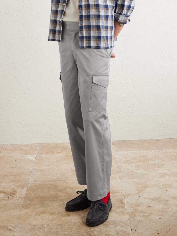 Straight-Leg Cotton-Blend Twill Trousers - FR Straight-Leg Cotton-Blend Twill Trousers - FR