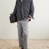 Straight-Leg Cotton-Blend Twill Trousers - OU Straight-Leg Cotton-Blend Twill Trousers - OU