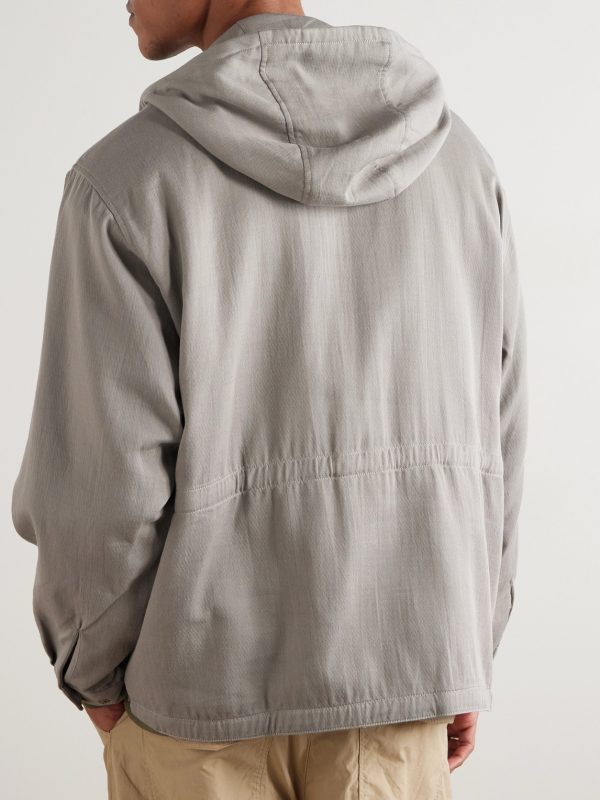 Cotton-Twill Hooded Overshirt - BK Cotton-Twill Hooded Overshirt - BK
