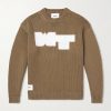 Logo-Intarsia Ribbed-Knit Sweater