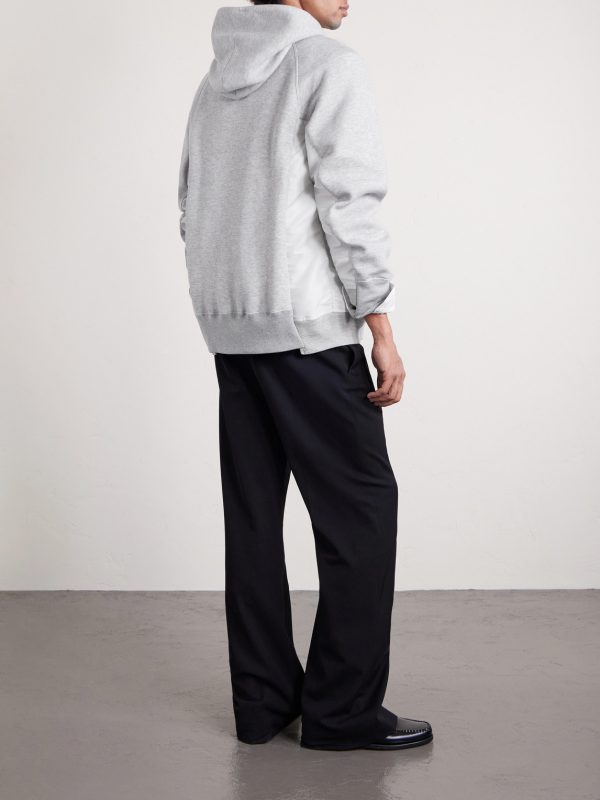 MA-1 Nylon-Trimmed Cotton-Blend Jersey Zip-Up Hoodie - BK