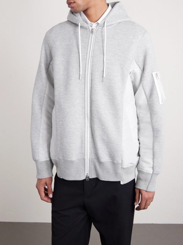 MA-1 Nylon-Trimmed Cotton-Blend Jersey Zip-Up Hoodie - FR
