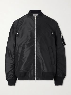 Padded Nylon-Twill Bomber Jacket