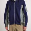 MA-1 Nylon-Trimmed Cotton-Blend Jersey Zip-Up Hoodie - FR MA-1 Nylon-Trimmed Cotton-Blend Jersey Zip-Up Hoodie - FR