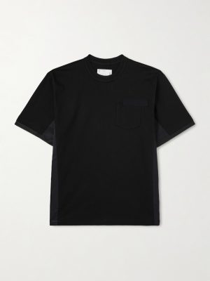 Appliquéd Shell-Trimmed Cotton-Jersey T-Shirt