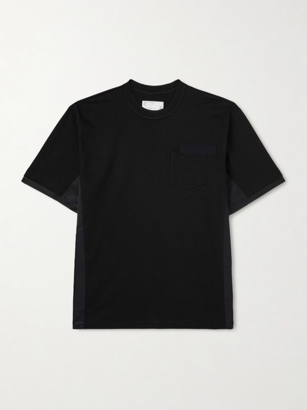 Appliquéd Shell-Trimmed Cotton-Jersey T-Shirt Appliquéd Shell-Trimmed Cotton-Jersey T-Shirt