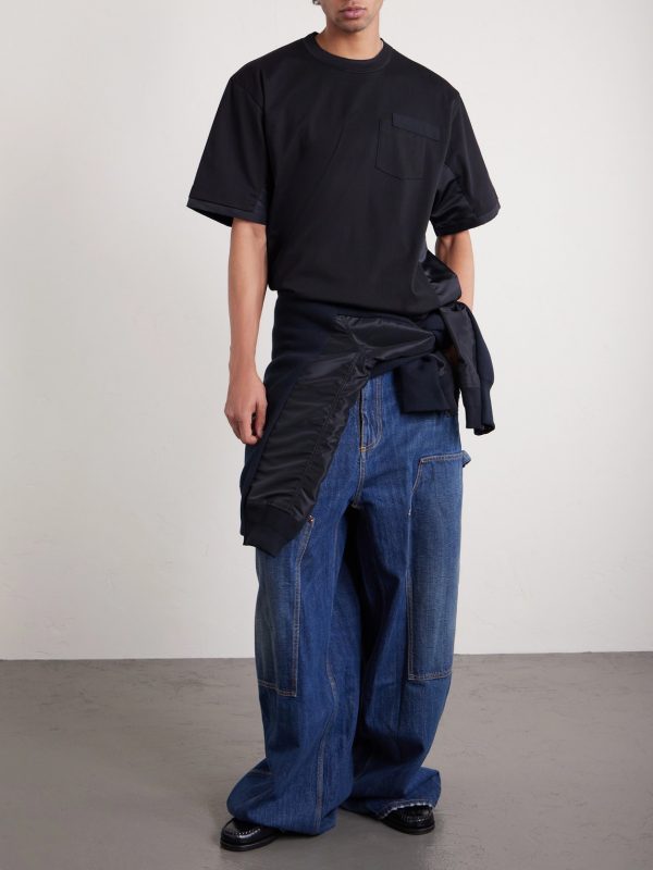 Appliquéd Shell-Trimmed Cotton-Jersey T-Shirt - OU Appliquéd Shell-Trimmed Cotton-Jersey T-Shirt - OU