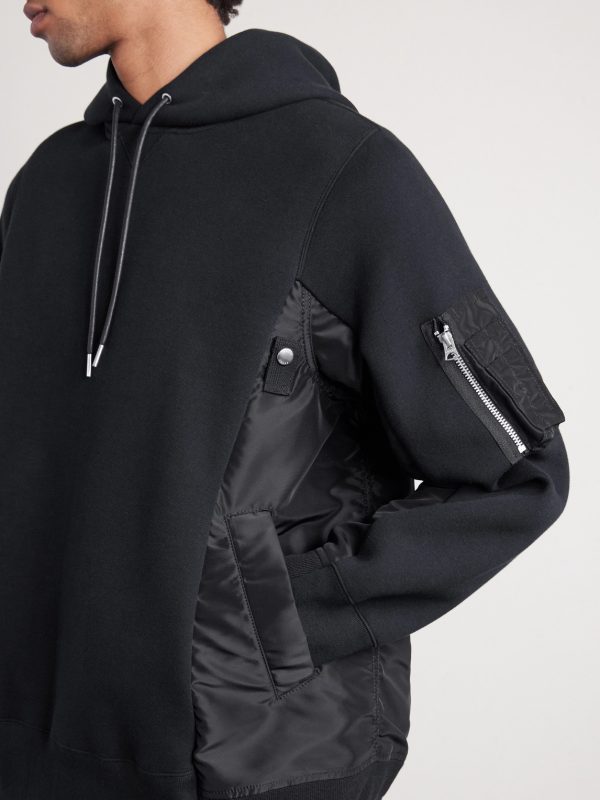 Nylon-Trimmed Cotton-Blend Jersey Hoodie - CU Nylon-Trimmed Cotton-Blend Jersey Hoodie - CU