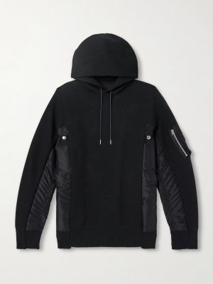 Nylon-Trimmed Cotton-Blend Jersey Hoodie