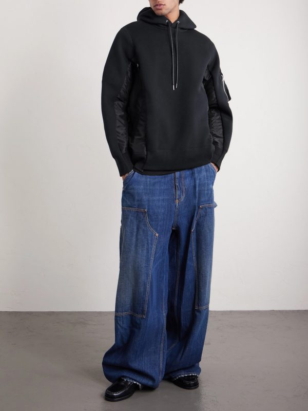 Nylon-Trimmed Cotton-Blend Jersey Hoodie - OU Nylon-Trimmed Cotton-Blend Jersey Hoodie - OU