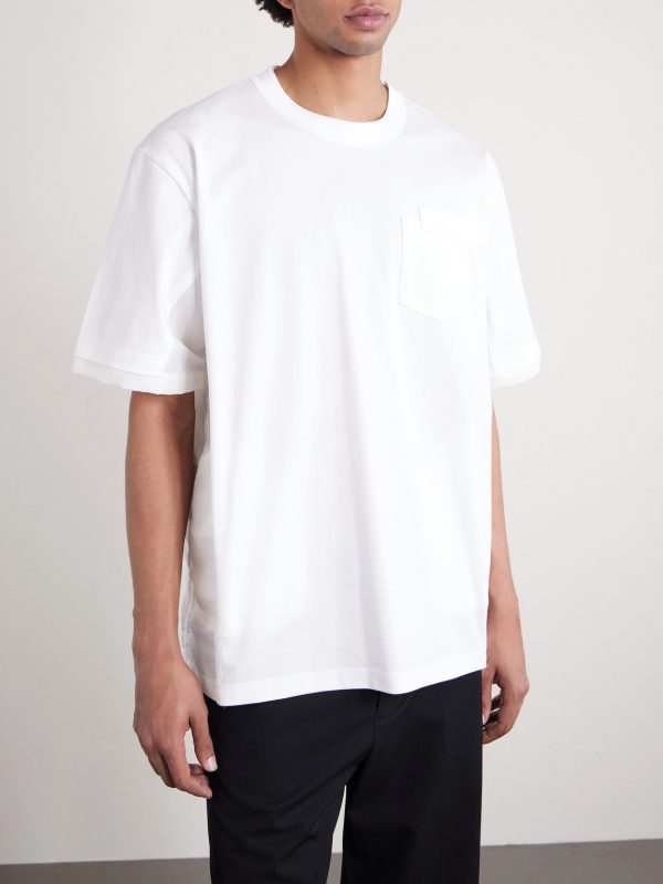 Appliquéd Shell-Trimmed Cotton-Jersey T-Shirt - FR Appliquéd Shell-Trimmed Cotton-Jersey T-Shirt - FR