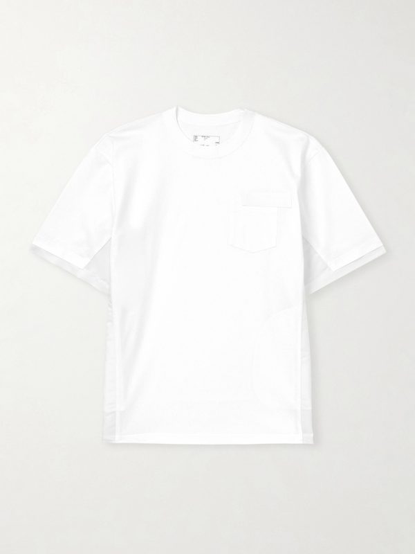 Appliquéd Shell-Trimmed Cotton-Jersey T-Shirt Appliquéd Shell-Trimmed Cotton-Jersey T-Shirt