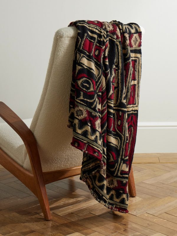Alaska Raven Wool-Jacquard Blanket