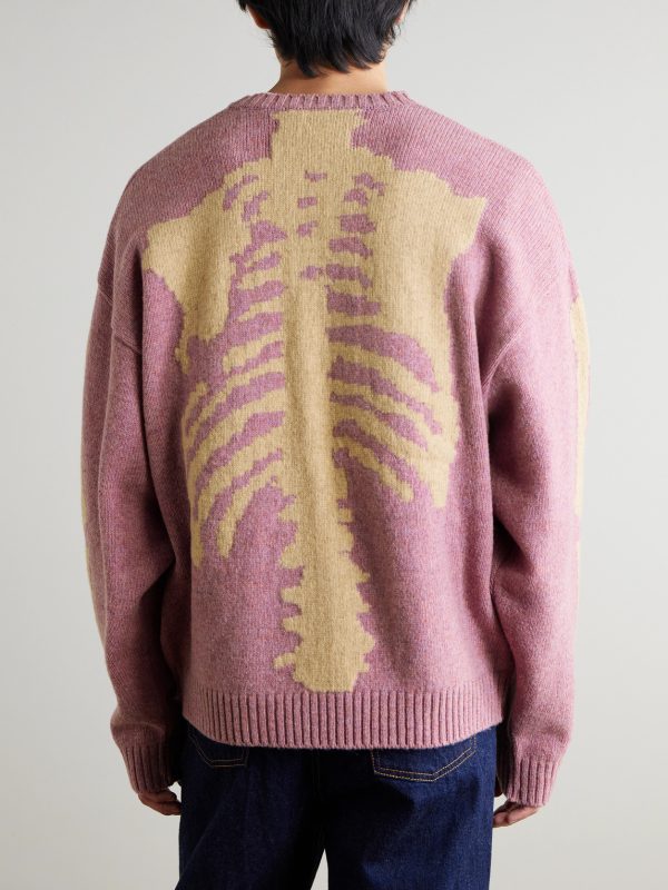 Bone Oversized Intarsia Wool Sweater - BK Bone Oversized Intarsia Wool Sweater - BK