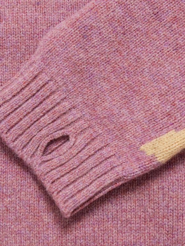 Bone Oversized Intarsia Wool Sweater - E1 Bone Oversized Intarsia Wool Sweater - E1