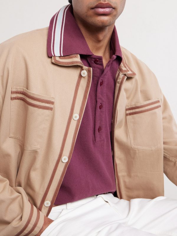 Box Striped Embroidered Cotton-Piqué Polo Shirt - CU Box Striped Embroidered Cotton-Piqué Polo Shirt - CU