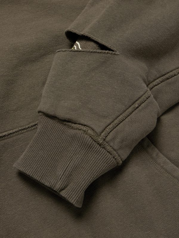 Reversible Distressed Printed Cotton-Jersey Hoodie - E1 Reversible Distressed Printed Cotton-Jersey Hoodie - E1