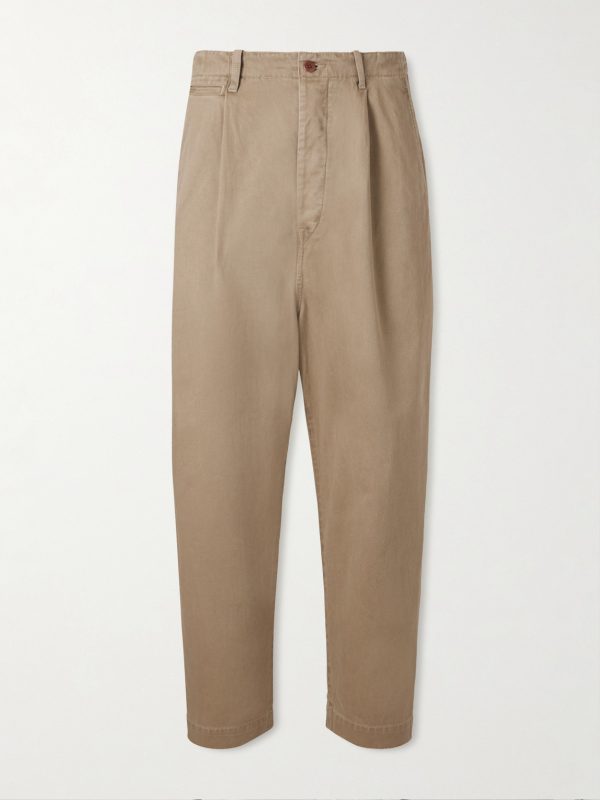 Straight-Leg Pleated Cotton-Twill Chinos Straight-Leg Pleated Cotton-Twill Chinos
