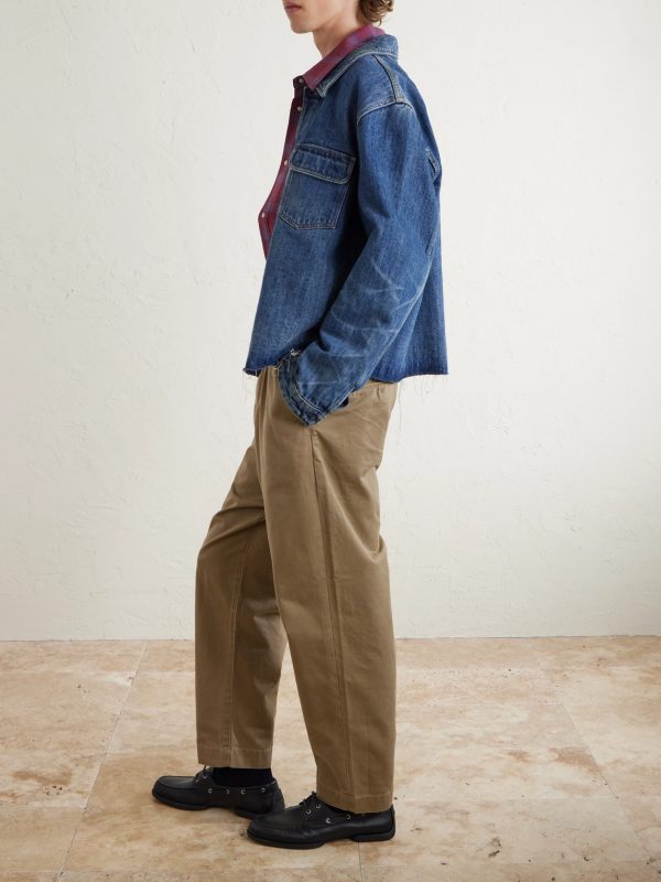 Straight-Leg Pleated Cotton-Twill Chinos - OU Straight-Leg Pleated Cotton-Twill Chinos - OU
