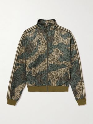 Striped Webbing-Trimmed Printed Jersey Track Jacket